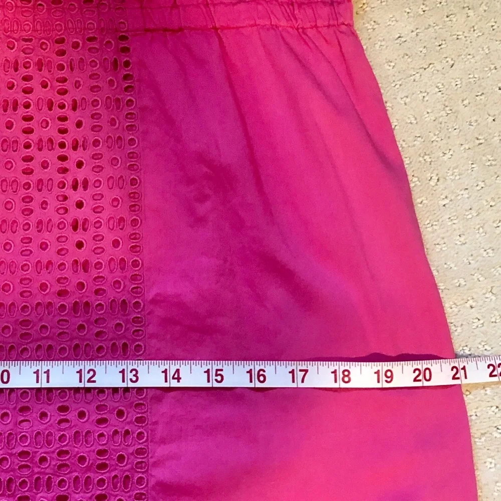 J Crew pink cotton eyelet summer mini dress